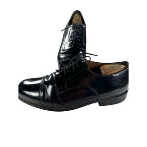 Bostonian Classics Vintage Size 9 W Black Leather Mens Dress Cap Toe Shoes
